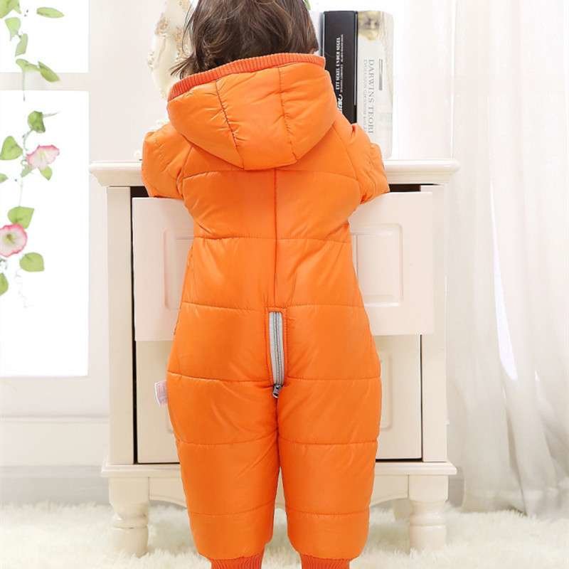 金童冕 秋冬装婴儿连体衣加厚哈衣宝宝棉衣爬服新生儿外出(三开头橘色