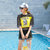 运动三件套分体游泳衣女平角保守学生比基尼小胸聚拢遮肚沙滩温泉(女孩头像 黄色 XL（建议110-120斤）)第2张高清大图