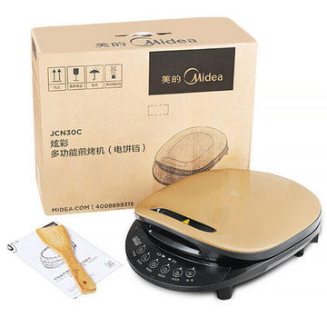 美的(Midea) 电饼铛 JCN30C 双面悬浮加热 家用煎烤机 烙饼机 六大智能菜单