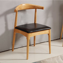 夏树 餐椅实木椅子肯尼迪总统椅北欧餐厅椅圈椅电脑椅座椅(（海外版）原木色)