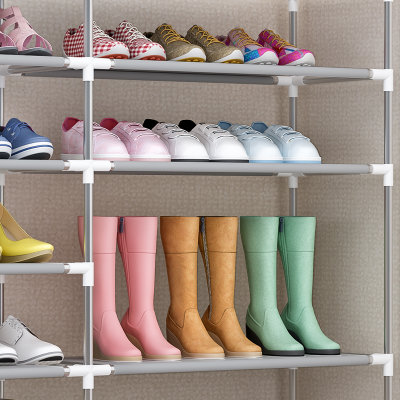 蜗家简易鞋架 多层家用收纳鞋柜简约现代经济型组装防尘鞋架子K30606(银灰色)