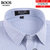 MILAI BOOS男装衬衫长袖2022无痕纯色厚款boss男士商务休闲日常上班大码长袖衬衣男(蓝条纹（120） 43)第5张高清大图