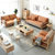 恒兴达 榉木全实木沙发现代简约客厅超纤皮沙发组合环保家具1+2+3(原木色 单人位)第2张高清大图