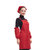 谋福 厨房店员工作围裙服 餐厅服务员围裙+头巾+袖套四件套 制服围裙可爱(红色)第4张高清大图