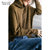 KELECOCO重工轻奢亮丝高领羊毛衫D837(黄棕色 S)第4张高清大图