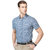 亚狮龙 男士商务碎花休闲短袖衬衫3213016蓝花色(蓝花色 M)第4张高清大图