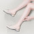 古奇天伦包头方跟拖鞋女夏季新款外穿韩版时尚中跟凉拖百搭漆皮懒人一脚蹬女鞋子8471-2(米色 34)第5张高清大图