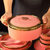 北欧轻奢碗盘碗筷组合创意网红陶瓷碗饭碗盘子餐具碗碟套装家用(粉色10人食组合套装 默认版本)第2张高清大图