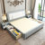 吉木多 美式实木床主卧双人床1.5米经济型现代简约1.8米储物婚床(1.8*2米（胡桃色+白） 单床)第5张高清大图