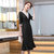MISS LISA韩版时尚气质高腰V领中长款连衣裙修身大码裙子YWZ8117(黑色 5XL)第3张高清大图