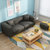 忆斧至家 可拆洗客厅布艺沙发北欧日式沙发现代简约小户型(深灰色 三人位)第2张高清大图