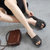 拖鞋女学生韩版新款百搭时尚外穿亮片厚底夏季一字拖沙滩网红女鞋(圆钻（黑色）)第4张高清大图