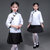 儿童五四青年装民国学生装国学服诗歌朗诵服摄影服合唱演出服套装(白色)第6张高清大图
