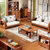 品尚美家 实木沙发组合中式实木家具客厅休闲布艺沙发(茶几)第2张高清大图