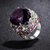 国美黄金 18K金紫水晶戒指 豪华镶嵌(绿 14#)第3张高清大图