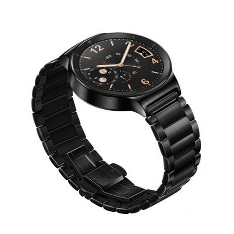 华为huawei watch 华为手表 动感系列(曜石黑) 黑色不锈钢三珠表带