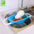 乐服 厨房可折叠水果蔬菜沥水篮塑料碗碟架滴水筐洗菜盆厨房用品(白色)第2张高清大图