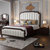 吉木多 小美式实木床 1.8m主卧欧式双人床现代简约白色软靠1.5m卧室婚床(1.8*2米黑檀色 床+床垫)第2张高清大图