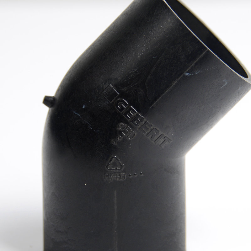 吉博力hdpe排污管接头高密度聚乙烯排水管道50mm管径接头(135度弯头)