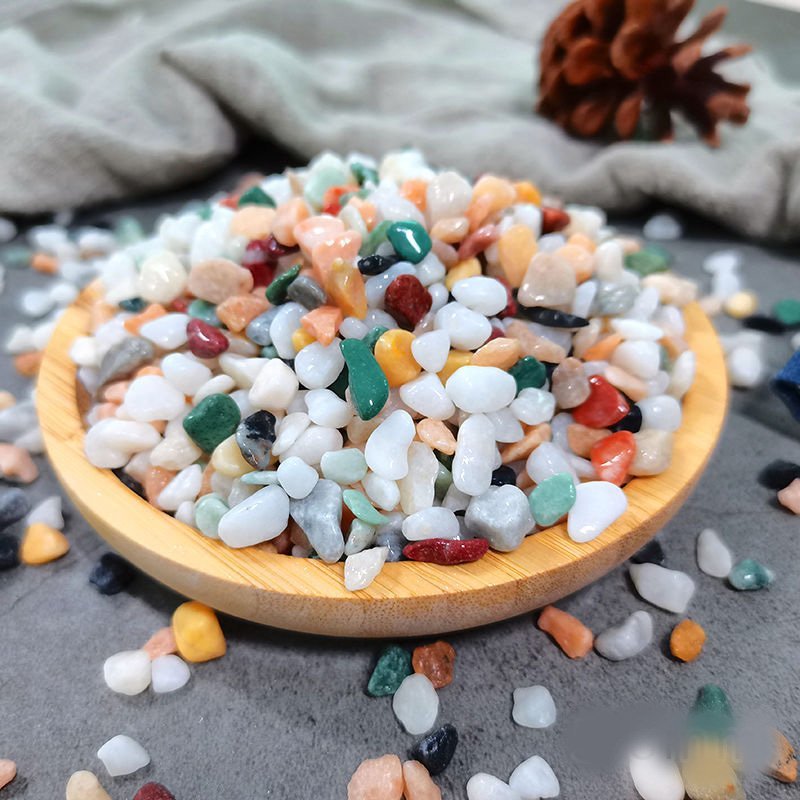 天然雨花石多肉铺面石子园艺花盆栽装饰水培铺底鱼缸造景五彩石头5斤