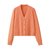 艾米恋针织开衫外套女2021春季新款休闲薄款宽松外穿短款V领上衣(橘色 M)第5张高清大图