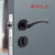 KLC室内卧室房门锁卫生间厕所静音黑色家用木门铝合金通用型锁具(黑 D款)第4张高清大图