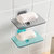 水晶肥皂盒粘贴壁挂式沥水免打孔香皂置物架浴室创意塑料透明皂托(白色)第4张高清大图