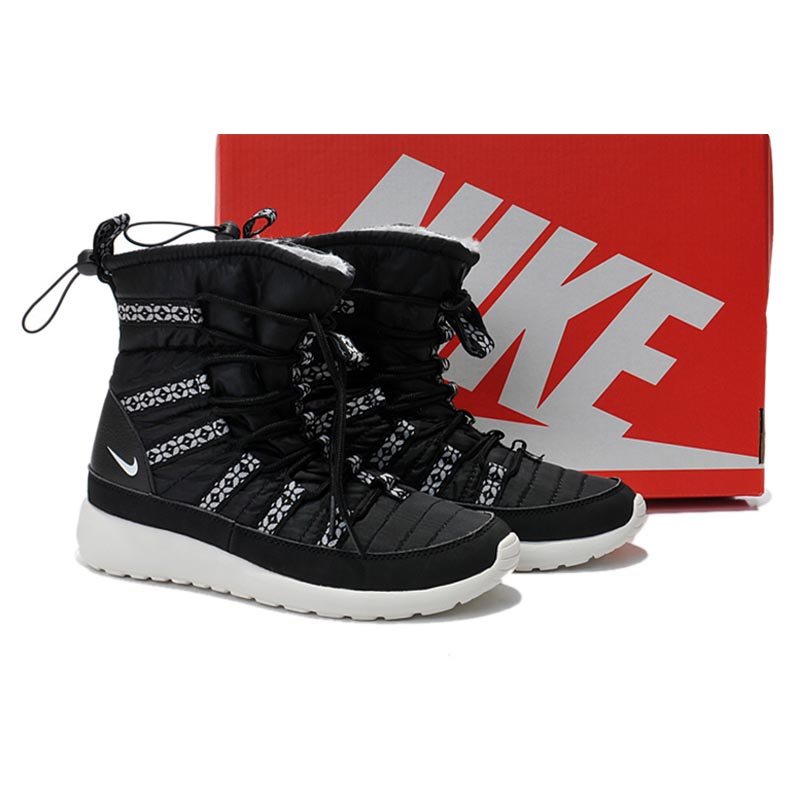 nike耐克加绒冬新款女鞋 高帮防滑耐磨雪地靴(纯黑 39)