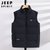 JEEP SPIRIT吉普冬季新款马甲男轻薄款羽绒服保暖运动外套(XL 黑色)第2张高清大图
