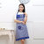 可爱公主韩版女围裙袖套厨房纯棉厨师工作服围腰防污防油做饭成人(紫红色 三朵花/蓝)第4张高清大图