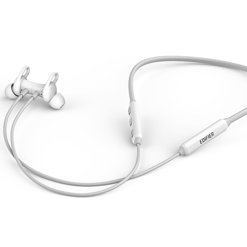 漫步者edifierw200bt颈挂版蓝牙耳机运动双耳跑步开车耳塞入耳式白