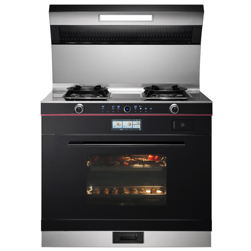 美菱meiling集成灶60l蒸烤一体机多媒体触摸大彩屏天然气jjztm17z