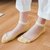 袜子女韩版短袜丝袜女夏季薄款日系水晶袜玻璃丝浅口船袜透明隐形(白色+黄色 3双装 玻璃丝（花边款）)第6张高清大图