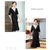 MISS LISA韩版时尚气质高腰V领中长款连衣裙修身大码裙子YWZ8117(黑色 XXL)第4张高清大图