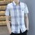 夏季男装短袖休闲商务男士衬衫1000-231(蓝色 2XL)第2张高清大图