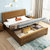 吉木多 橡胶木实木中式简约风1.8,1.5米双人床婚床卧室家具(1.8*2米海棠色 床+床垫+床头柜*1)第3张高清大图