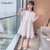 CaldiceKris（中国CK）民族风棉布裙CK-FS3589(白色 150)第3张高清大图