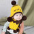 牛奶朋友 冬季宝宝护耳毛线帽纯色儿童防寒套头帽婴儿毛线帽(蓝色（帽子+围巾）)第5张高清大图