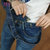 莉菲姿 弹力修身显瘦紧身背带牛仔裤女韩版小脚裤九分(蓝色)第4张高清大图