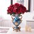 A欧式美式家居样板间复古花瓶花器摆件仿真玫瑰绢布花艺装饰摆设(手感绒布蓝花2束（不含花瓶）)第4张高清大图