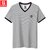 NIAN JEEP 男士短袖T恤 吉普盾休闲圆领纯棉T恤衫9655(灰白条 4XL)第2张高清大图