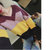 韩版入秋新款女式时尚毛衣前后大V领条纹间色撞色针织衫(黄色 均码)第5张高清大图