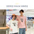 男女同款韩版休闲宽松纯棉情侣装短袖T恤(黑色 S)第5张高清大图