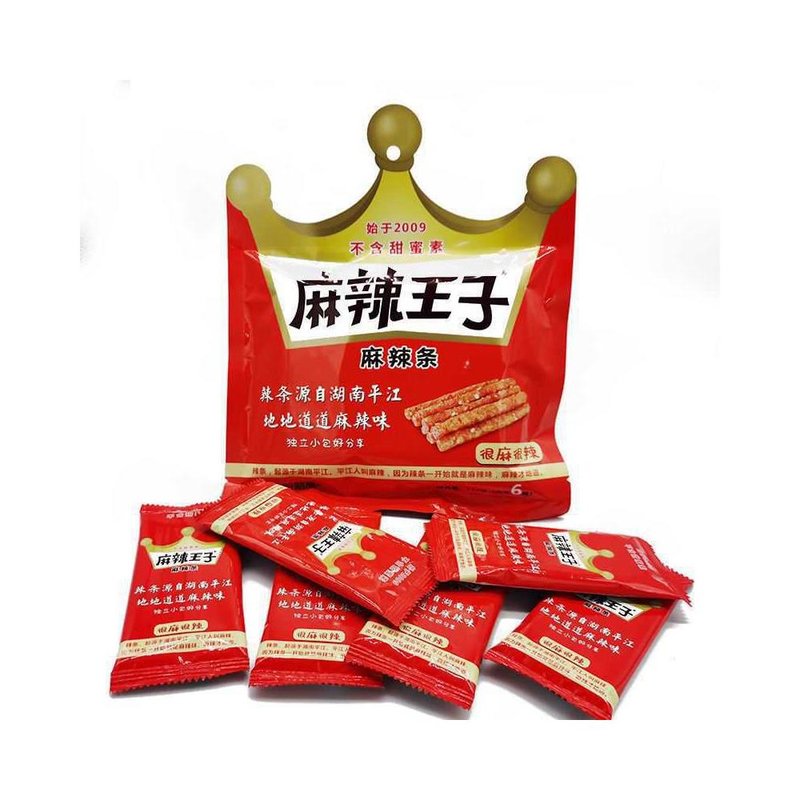 麻辣条零食面筋湖南平江产2690110麻辣王子90g7袋