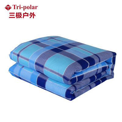 全棉床单被罩学校三件套学生单人床单被套枕套床上用品tp2985(蓝白格 32纱织三件套)
