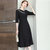 MISS LISA韩版时尚气质中长款连衣裙大码裙子YWZ8112(黑色 XXXL)第3张高清大图