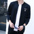 2016年秋冬季韩版新款开衫男毛衣针织衫外套夹克针织衫男棒球衣潮(黑色 M)第2张高清大图