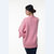 韩版秋季新款宽松显瘦女装毛衣纯色套头七分袖中长款美女装备(粉红色 均码)第4张高清大图