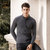 Edenbo/爱登堡2021年秋冬季男士修身POLO领毛衣保暖纯色时尚潮流百搭针织衫(黑灰色 180)第2张高清大图