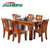 健舒宝 小户型实木餐桌餐台 西餐桌椅组合 中式橡木饭桌家具(1.3M 一桌六椅)第5张高清大图